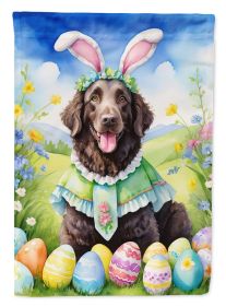 Curly-Coated Retriever Easter Egg Hunt House Flag Large Porch Sleeve Pole Decorative Outside Yard Banner Artwork Wall Hanging, Polyester, House Size