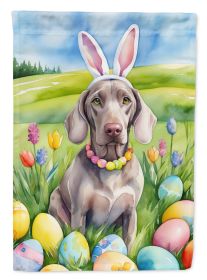 Weimaraner Easter Egg Hunt House Flag Large Porch Sleeve Pole Decorative Outside Yard Banner Artwork Wall Hanging, Polyester, House Size, Multicolor