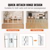 Free Standing Dog Gate, 32" H x 96.5" W Freestanding Pet Gate, 4 Panels Foldable Dog Gate for Wide and Narrow Passageways
