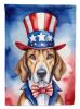 English Foxhound Patriotic American House Flag Large Porch Sleeve Pole Decorative Outside Yard Banner Artwork Wall Hanging, Polyester, House Size