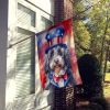 Bergamasco Sheepdog Patriotic American House Flag Large Porch Sleeve Pole Decorative Outside Yard Banner Artwork Wall Hanging, Polyester, House Size