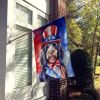 Bernedoodle Patriotic American House Flag Large Porch Sleeve Pole Decorative Outside Yard Banner Artwork Wall Hanging, Polyester, House Size
