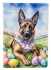 Belgian Malinois Easter Egg Hunt House Flag Large Porch Sleeve Pole Decorative Outside Yard Banner Artwork Wall Hanging, Polyester, House Size