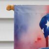 Bergamasco Sheepdog Patriotic American House Flag Large Porch Sleeve Pole Decorative Outside Yard Banner Artwork Wall Hanging, Polyester, House Size