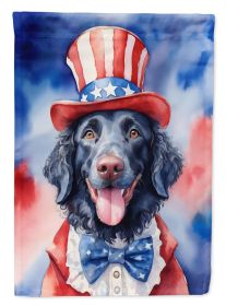 Curly-Coated Retriever Patriotic American House Flag Large Porch Sleeve Pole Decorative Outside Yard Banner Artwork Wall Hanging, Polyester