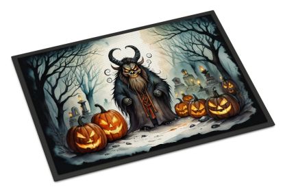 NEW Krampus The Christmas Demon Spooky Halloween Doormat Front Door Mat Indoor Outdoor Rugs for Entryway, Non Slip Washable Low Pile, 18H X 27W
