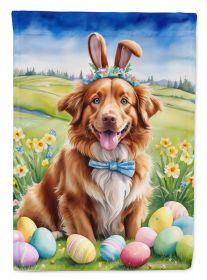 Nova Scotia Duck Tolling Retriever Easter Egg Hunt House Flag Large Porch Sleeve Pole Decorative Outside Yard Banner Artwork Wall Hanging, Polyester