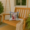 Dalmatian with Santa Claus Throw Pillow Decorative Indoor Outdoor Accent Cushion for Couch, Bed or Patio, 14Hx14W