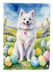 American Eskimo Easter Egg Hunt House Flag Large Porch Sleeve Pole Decorative Outside Yard Banner Artwork Wall Hanging, Polyester, House Size