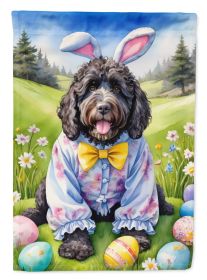 Portuguese Water Dog Easter Egg Hunt House Flag Large Porch Sleeve Pole Decorative Outside Yard Banner Artwork Wall Hanging, Polyester, House Size