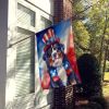Bernese Mountain Dog Patriotic American House Flag Large Porch Sleeve Pole Decorative Outside Yard Banner Artwork Wall Hanging, Polyester, House Size