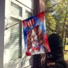 Welsh Springer Spaniel Patriotic American House Flag Large Porch Sleeve Pole Decorative Outside Yard Banner Artwork Wall Hanging, Polyester