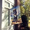 Belgian Sheepdog Cowboy Welcome House Flag Large Porch Sleeve Pole Decorative Outside Yard Banner Artwork Wall Hanging, Polyester, House Size