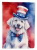 Kuvasz Patriotic American House Flag Large Porch Sleeve Pole Decorative Outside Yard Banner Artwork Wall Hanging, Polyester, House Size, Multicolor