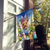 Norwich Terrier Easter Egg Hunt House Flag Large Porch Sleeve Pole Decorative Outside Yard Banner Artwork Wall Hanging, Polyester, House Size