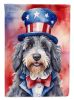 Bergamasco Sheepdog Patriotic American House Flag Large Porch Sleeve Pole Decorative Outside Yard Banner Artwork Wall Hanging, Polyester, House Size