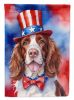 Welsh Springer Spaniel Patriotic American House Flag Large Porch Sleeve Pole Decorative Outside Yard Banner Artwork Wall Hanging, Polyester