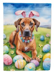 Rhodesian Ridgeback Easter Egg Hunt House Flag Large Porch Sleeve Pole Decorative Outside Yard Banner Artwork Wall Hanging, Polyester, House Size