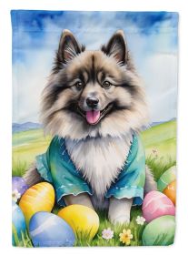 Keeshond Easter Egg Hunt House Flag Large Porch Sleeve Pole Decorative Outside Yard Banner Artwork Wall Hanging, Polyester, House Size, Multicolor (Default: Default)
