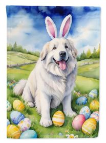 Great Pyrenees Easter Egg Hunt House Flag Large Porch Sleeve Pole Decorative Outside Yard Banner Artwork Wall Hanging, Polyester, House Size (Default: Default)