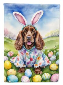 English Cocker Spaniel Easter Egg Hunt House Flag Large Porch Sleeve Pole Decorative Outside Yard Banner Artwork Wall Hanging, Polyester, House Size (Default: Default)