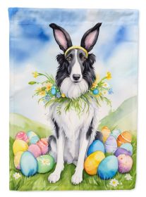 Borzoi Easter Egg Hunt House Flag Large Porch Sleeve Pole Decorative Outside Yard Banner Artwork Wall Hanging, Polyester, House Size, Multicolor (Default: Default)