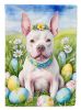 Pit Bull Terrier Easter Egg Hunt House Flag Large Porch Sleeve Pole Decorative Outside Yard Banner Artwork Wall Hanging, Polyester, House Size