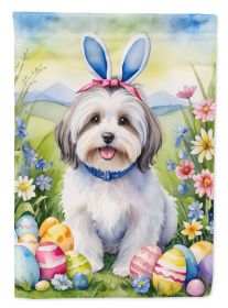 Havanese Easter Egg Hunt House Flag Large Porch Sleeve Pole Decorative Outside Yard Banner Artwork Wall Hanging, Polyester, House Size, Multicolor (Default: Default)