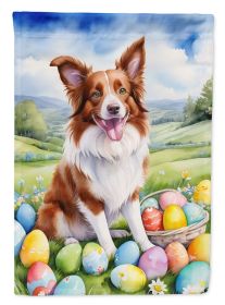 Border Collie Easter Egg Hunt House Flag Large Porch Sleeve Pole Decorative Outside Yard Banner Artwork Wall Hanging, Polyester, House Size (Default: Default)