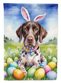 German Shorthaired Pointer Easter Egg Hunt House Flag Large Porch Sleeve Pole Decorative Outside Yard Banner Artwork Wall Hanging, Polyester (Default: Default)