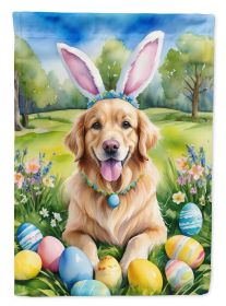 Golden Retriever Easter Egg Hunt House Flag Large Porch Sleeve Pole Decorative Outside Yard Banner Artwork Wall Hanging, Polyester, House Size (Default: Default)