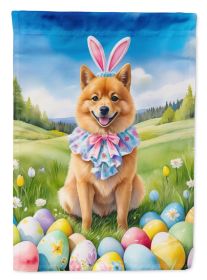 Finnish Spitz Easter Egg Hunt House Flag Large Porch Sleeve Pole Decorative Outside Yard Banner Artwork Wall Hanging, Polyester, House Size (Default: Default)
