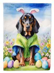 Black and Tan Coonhound Easter Egg Hunt House Flag Large Porch Sleeve Pole Decorative Outside Yard Banner Artwork Wall Hanging, Polyester, House Size (Default: Default)