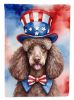 Poodle Patriotic American House Flag Large Porch Sleeve Pole Decorative Outside Yard Banner Artwork Wall Hanging, Polyester, House Size, Multicolor