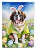Saint Bernard Easter Egg Hunt House Flag Large Porch Sleeve Pole Decorative Outside Yard Banner Artwork Wall Hanging, Polyester, House Size