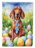 Redbone Coonhound Easter Egg Hunt House Flag Large Porch Sleeve Pole Decorative Outside Yard Banner Artwork Wall Hanging, Polyester, House Size