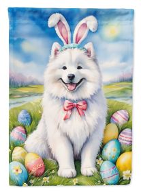 Samoyed Easter Egg Hunt House Flag Large Porch Sleeve Pole Decorative Outside Yard Banner Artwork Wall Hanging, Polyester, House Size, Multicolor (Default: Default)