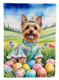 Silky Terrier Easter Egg Hunt House Flag Large Porch Sleeve Pole Decorative Outside Yard Banner Artwork Wall Hanging, Polyester, House Size (Default: Default)