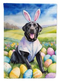 Black Labrador Retriever Easter Egg Hunt House Flag Large Porch Sleeve Pole Decorative Outside Yard Banner Artwork Wall Hanging, Polyester, House Size (Default: Default)