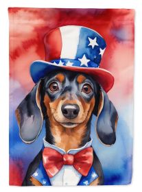 Dachshund Patriotic American House Flag Large Porch Sleeve Pole Decorative Outside Yard Banner Artwork Wall Hanging, Polyester, House Size, Multicolor (Default: Default)