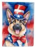 German Shepherd Patriotic American House Flag Large Porch Sleeve Pole Decorative Outside Yard Banner Artwork Wall Hanging, Polyester, House Size