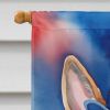 German Shepherd Patriotic American House Flag Large Porch Sleeve Pole Decorative Outside Yard Banner Artwork Wall Hanging, Polyester, House Size