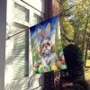 Lhasa Apso Easter Egg Hunt House Flag Large Porch Sleeve Pole Decorative Outside Yard Banner Artwork Wall Hanging, Polyester, House Size, Multicolor