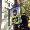 Black and Tan Coonhound Easter Egg Hunt House Flag Large Porch Sleeve Pole Decorative Outside Yard Banner Artwork Wall Hanging, Polyester, House Size