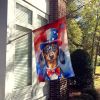 Dachshund Patriotic American House Flag Large Porch Sleeve Pole Decorative Outside Yard Banner Artwork Wall Hanging, Polyester, House Size, Multicolor