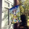 Whippet Easter Egg Hunt House Flag Large Porch Sleeve Pole Decorative Outside Yard Banner Artwork Wall Hanging, Polyester, House Size, Multicolor