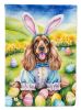 Cocker Spaniel Easter Egg Hunt House Flag Large Porch Sleeve Pole Decorative Outside Yard Banner Artwork Wall Hanging, Polyester, House Size