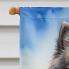 Keeshond Easter Egg Hunt House Flag Large Porch Sleeve Pole Decorative Outside Yard Banner Artwork Wall Hanging, Polyester, House Size, Multicolor