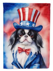 Japanese Chin Patriotic American House Flag Large Porch Sleeve Pole Decorative Outside Yard Banner Artwork Wall Hanging, Polyester, House Size (Default: Default)