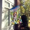 Beagle Easter Egg Hunt House Flag Large Porch Sleeve Pole Decorative Outside Yard Banner Artwork Wall Hanging, Polyester, House Size, Multicolor